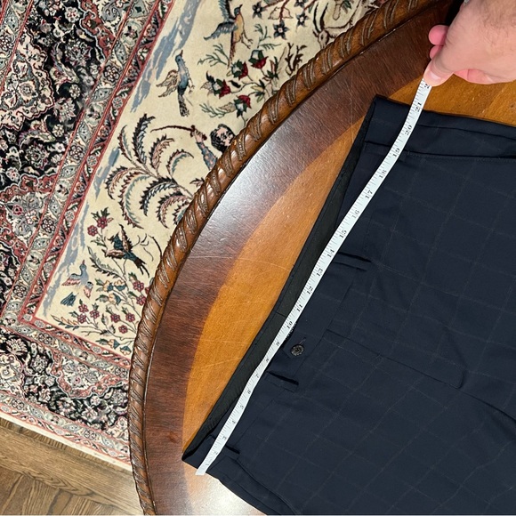 Lauren Ralph Lauren Wool Blend 2-Piece Suit Navy Blue Windowpane Plaid 50R 40x30 - Picture 14 of 16